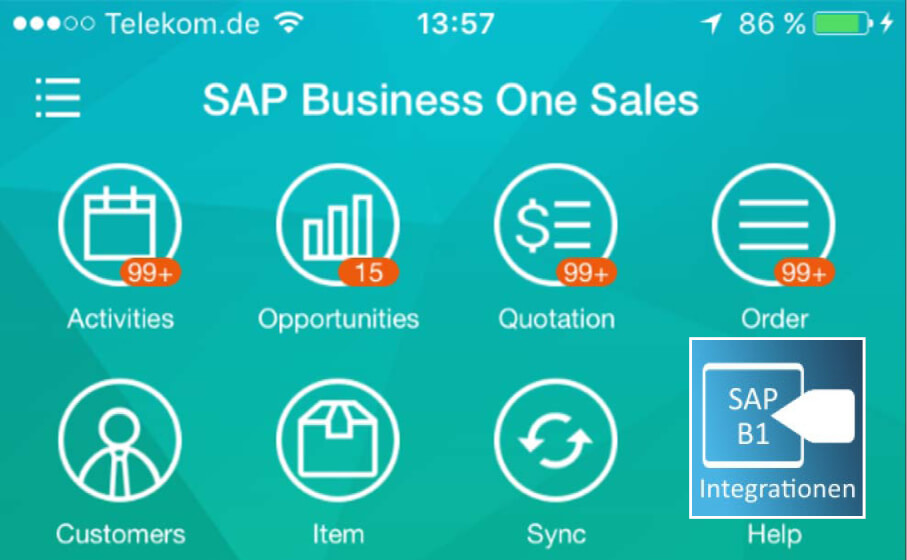 SAP Business One Integration Mobile App für den Außendienst