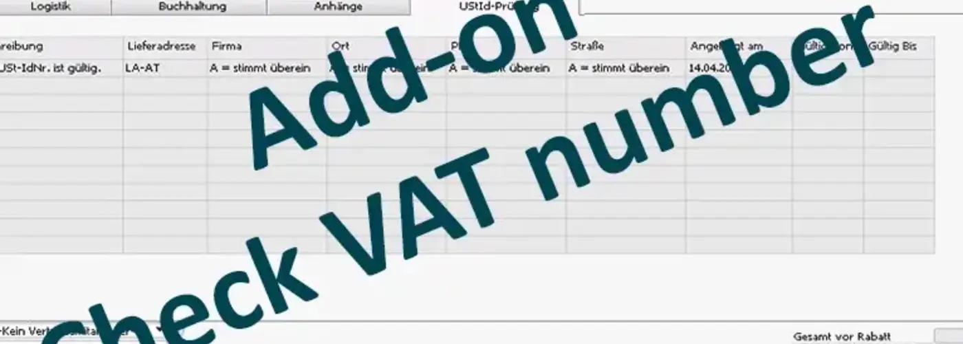 Screenshot Add-on check VAT ID number